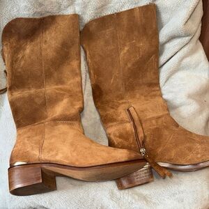Naughty Monkey Brown Suede Heeled Boots